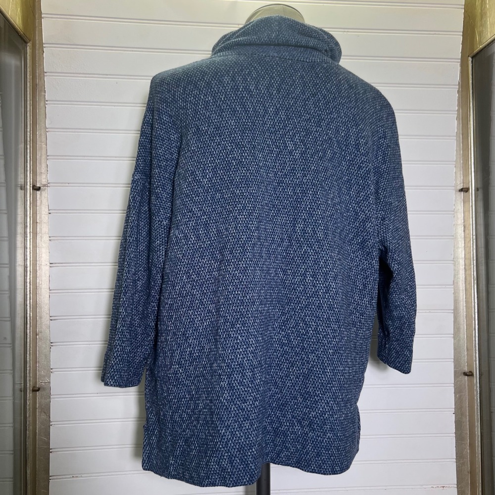 Pure Jill Womens Petite Small Blue Knit Cowl Neck Tunic Top with Drawstring - Picture 3 of 9